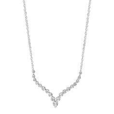 Complete your look with the elegant style of this lab-created white sapphire necklace. Complete your look with the elegant style of this lab-created white sapphire necklace.Click on this JEWELRY & WATCHES GUIDE to learn about fit, styles, materials and more! Length: 0.81 in. Chain length: 16 in. + 1-in. extender Chain type: rope Metal: sterling silver Finish: polished Packaging: boxedSTONE DETAILS Stone type: lab-created white sapphire Total weight: 1 1/2 ct. Shape: round Setting: prong Gemstones may have been treated to enhance their appearance. Special care may be required. Please visit our Gemstone Treatment & Special Care Guide for more information. Size: 17". Gender: female. Age Group: adult. Classic White Diamond Necklace With Sparkling Stones, Classic Diamond Necklace With Sparkling Stones For Anniversary, Classic Solitaire Necklace With Sparkling Stones, Classic Diamond White Necklace With Clavicle Chain, Classic Clavicle Chain Necklace In Diamond White, White Sapphire Necklace, Love Always, White Sapphire, Elegant Style