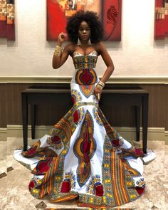 African Prom Dresses Ankara, African Formal Dress, African Prom Dress, African Party Dresses, Dashiki Dress, African Prom Dresses, Afrikaanse Mode, African Inspired Clothing, African Wedding Dress