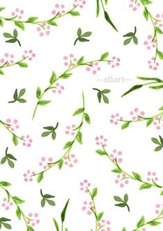 watercolor painting of pink flowers and green leaves on a white background with text that reads, ` `