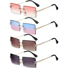 Questions? Leave A Comment Below! Polarized Aviator Sunglasses, Rectangle Glasses, Coach Sunglasses, Glasses Vintage, Pink Sunglasses, Brown Sunglasses, Rimless Sunglasses, Square Glasses, Gradient Sunglasses