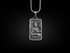 Buddha 925 Silver Engraved Necklace, Sterling Silver Buddha Jewelry, Buddha Art, Personalized Necklace, Spiritual Necklace, Memorial Gift These 925K Sterling Silver Buddha Spiritual Necklace photos are taken with original and every item has handmade engraving details.  It's very elegant and classy for everyday use and gives stylish look to your outfits. Also, can be preferred as a gift for friends and family for an eternal memorial. Dream collection has many meanings behind its background; we pr Handmade Sterling Silver Necklace For Commemoration, Silver Etched Square Pendant Necklace, Handmade Pendant Necklace For Commemoration, Etched Pendant Jewelry For Commemoration, Silver Symbolic Rectangular Jewelry, Rectangular Silver Spiritual Jewelry, Spiritual Engraved Rectangular Jewelry, Silver Symbolic Necklace With Square Pendant, Symbolic Silver Necklace With Square Pendant