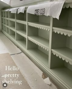 the shelves are empty and ready to be painted