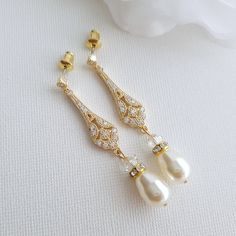 Vintage Wedding Earrings- Poetry Designs Classic Gold Chandelier Earrings For Anniversary, Vintage Pearl Earrings For Wedding, Classic Drop Earrings For Wedding, Classic Chandelier Dangle Earrings For Wedding, Classic Pearl Earrings With Elegant Design For Wedding, Classic Pearl Drop Bridal Earrings For Wedding, Vintage Bridal Earrings With Elegant Design For Formal Occasions, Classic Bridal Earrings With Pearl Drop For Wedding, Classic Gold Bridal Earrings With Elegant Design