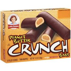 peanut butter crunch bars are on display