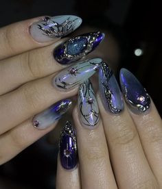 Witchy Nails, Punk Nails, Diy Nail Art, Diabolik, Manicure Y Pedicure