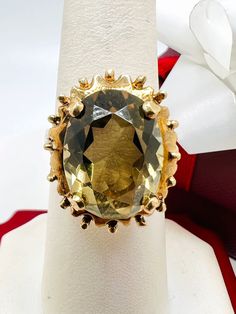 14K Yellow Gold Topaz Ring Size 7.25 A perfect gift for your loved one for any special occasion or holiday! Total Ring Weight: 6.88g Ring Length: 29.89mm Ring Width: 20.01mm Item will be placed into a gift box. * Formal Faceted Topaz Ring In Fine Jewelry Style, Faceted Topaz Ring In 14k Gold As Gift, Formal Faceted Topaz Ring Fine Jewelry, Formal Faceted Topaz Round Ring, Faceted Topaz Ring For Formal Occasions, Oval Faceted Topaz Anniversary Ring, Formal Faceted Topaz Ring, Victorian Topaz Ring For Formal Occasions, Formal 14k Gold Faceted Topaz Ring