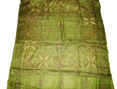 About this item Vintage Indian Indian West Bengal Saree 100% Pure Silk Tie & Dye Sari Kantha What A Beautiful Masterpiece Of A Saree. Base Fabric Is Pure Crepe Silk In Flrozi Color With Amazing Tie And Dye Work. All Over Saree Adorned With Floral And Paisley Design With Multi Color Thread Work. Traditional Kantha Work Is The Highlight Of The Saree. Kantha : Kantha Is A Hand Embroidery Style Traditionally Practiced By Rural Womenfolk In State Of West Bengal. Kantha Embroidery Is Recognized By Bohemian Green Embroidered Fabric With Pallu, Green Bohemian Embroidered Fabric With Pallu, Green Bohemian Saree With Resham Embroidery, Traditional Green Tussar Silk Embroidered Fabric, Bohemian Blouse With Resham Embroidery In Green, Bohemian Green Blouse Piece With Resham Embroidery, Bohemian Green Blouse With Resham Embroidery, Green Bollywood Embroidered Tussar Silk Fabric, Green Bollywood Style Embroidered Tussar Silk Fabric