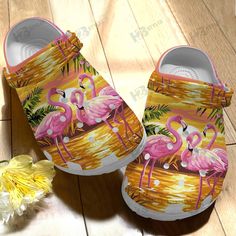 Get your product: Flamingo Summer Flower Tropical Pattern Crocs Classic Clog
1. PRODUCT INFORMATION:

Incredibly light and fun to wear.
Water-friendly and buoyant; weighs only ounces.
Ventilation ports add breathability and help shed water and debris.
Easy to clean and quick to dry.
Upper: Croslite.
Lining: Croslite.
Sole: Croslite.
2. SIZE CHART:
3. RETURN:
We will gladly issue you a replacement item or issue a refund back to your original form of payment for any of the following reasons:
You r Pink Summer Beach Clogs, Pink Beach Clogs For Summer, Casual Pink Beach Clogs, Yellow Non-slip Beach Clogs, Fun Beach Clogs For Summer, Fun Summer Beach Clogs, Fun Pink Summer Clogs, Pink Non-slip Clogs For Beach, Fun Beach Clogs For Spring