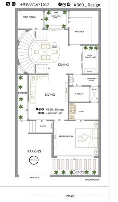 the floor plan for a house with stairs