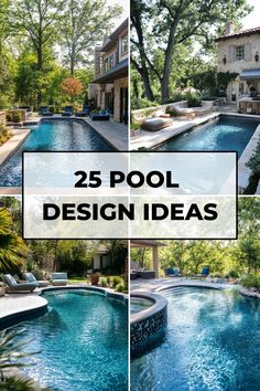 25 unique swimming pool design ideas with lush surroundings and elegant outdoor settings. Custom Pools Backyard, Pool Design Plans Layout, Pool Shape Ideas, Lap Pools Backyard Small Yards, Pool And Spa Design Backyards, Backyard Pools Ideas Inground, Simple Pool Designs, Small Yard Pool, Outdoor Entertaining Area Pool