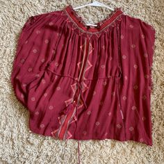 Very Comfortable Off The Shoulder Top, Never Worn! Purple Long Sleeve Tops For Festival, Casual Purple Festival Tops, Bohemian Burgundy Tops For Spring, Bohemian Burgundy Top For Spring, Bohemian Long Sleeve Purple Tops, Purple Long Sleeve Bohemian Top, Bohemian Purple Long Sleeve Top, Long Sleeve Burgundy Blouse For Summer, Burgundy Long Sleeve Blouse For Summer