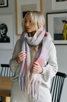 fuzzy scarf with fringe Trendy Pink Scarves For Fall, Trendy Pink Scarf For Fall, Womens Christmas Gifts, Cozy Multicolor Scarves For Cold Weather, Pink Cozy Scarf, Cozy Multicolor One Size Scarves, Pink One-size Scarves For Spring, Pink Plaid Scarf, Fuzzy Scarf