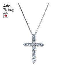 in stock Macy's Brilliant Cut Diamond Necklace For Gift, Macy's Diamond Necklace With Prong Setting, Macy's Diamond White Diamond Necklace For Anniversary, Macy's Brilliant Cut Diamond Necklace For Anniversary, Macy's Diamond White Diamond Necklace Gift, Classic Gia Certified Diamond Necklace As Gift, Classic Gia Certified Silver Diamond Necklace, Classic Cross Pendant Jewelry With Prong Setting, Macy's Brilliant Cut Diamond White Jewelry