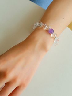 This bracelet features mesmerizing white crystal beads, each carefully selected for their clarity and luster, and the stretch design is comfortable and easy to wear, ensuring a perfect fit for any wrist size, whether worn alone for a minimalist look, or Stack with other bracelets for a more dramatic effect Gemstone:White Crystal,Pink Crystal,Amethyst,Green Cat Eye,Aquamarine Gemstone Dimensions:10mm Length:Small 130-140mm,Large 150-160mm,170-180mm(Micro elastic） Weight:22g-23g Clear Crystal Bracelet With Round Faceted Beads, White Crystal Bracelet For Everyday Use, White Crystal Bracelet For Everyday, Everyday White Crystal Bracelet, White Stretch Bracelet With Faceted Beads For Healing, Modern White Bracelets With Round Beads, Elegant Crystal Bracelet With Clear Round Beads, Everyday White Crystal Bracelet With Faceted Beads, Modern White Round Beads Bracelets