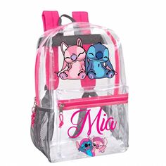 Clear, custom-made, backpacks, personalization available. Able to provide any character. Free shipping STADIUM APPROVED: Measure 17" H x 12" W x 5.5" D. Perfect for students, athletes, clubs, & teams CLEAR BACKPACK COLORED STRAPS: The main compartment dual zipper system keeps your items secure and is perfect for carrying multiple books, folders, water bottles and more SEE THROUGH BACKPACK: Has Front Zipper Accessory Pocket - Perfect for storing pens, calculator, headphones, cellphone, tablet, & Character Style Backpack For End Of School Year, Themed Backpack For End Of School Year, Character Style Standard Backpack For End Of School Year, Character Backpack For Back To School, Rectangular Shape, Character Backpack For School, Back To School Character Backpack Rectangular, Themed Rectangular School Backpack, Character Backpack For Students, Themed Student Backpack