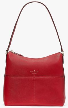 Kate Spade Bailey Shoulder Bag Red Textured Leather Color Code: candied cherry (601) New with Tags; Authenticity Guaranteed! K4650 / Retail $359 we think a shoulder bag should be two things: chic and functional. this pretty one holds all of your essentials--wallet, keys and phone--and has a pocket to stash snacks (be it gummy bears or almonds). because those are essential, too. Product Details 9.92”h x 10.75”w x 1.97”d handle drop: 10.5" textured leather foil embossed logo two way spade jacquard Tory Burch Outlet, Kate Spade Outlet, Cherry Candy, Red Purse, Michael Kors Outlet, Red Purses, Gummy Bears, Color Code, Embossed Logo