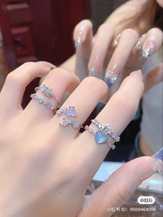 Ethereal Jewelry Aesthetic, Shifting Accessory, Ethereal Accessories, Lavender Accessories, Opal Heart Ring, قلادات متدلية, Fancy Accessories