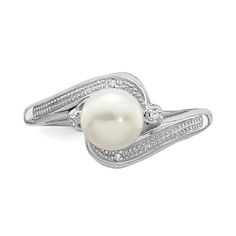 925 Sterling Silver Diamond Freshwater Cultured Pearl Band Ring Gemstone Fine Jewelry Gifts For Women For Her Cultured Stone, Pearl Stone, Pearl Types, Fine Jewelry Gift, Silver Material, Jewelry Ring, White Stone, Types Of Rings, Manufacturing Process