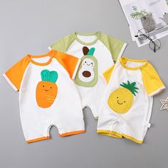 * Material:Cotton * Thickness:Regular * Season:Summer Best Sales Cartoon Design Bodysuit for Baby Wholesale children's clothing ,which is very comfortable to wear it.Fashionable high quality organic and affordable clothes Cartoon Design Bodysuit for Baby Wholesale children's clothing that will always catch the attention of people. Cartoon Design Bodysuit for Baby Wholesale children's clothing are very comfortable to wear and the material is easy to clean. Heart is not as good as action, quickly Summer Cotton Jumpsuits And Rompers With Short Sleeves, Cute Cartoon Print Summer Bodysuit, Playful Cotton Onesie For Playwear, Playful Green Cotton Jumpsuits And Rompers, Cute Green Cotton Jumpsuits And Rompers, Spring White Bodysuit With Cartoon Print, Green Cartoon Print Summer Sets, Spring Onesie With Cartoon Print For Playwear, Playful Cotton Bodysuit With Cartoon Print