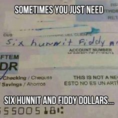 a fake chequered check with the caption that says,'13 skills your grandparents had that you don't sometimes you just need sixhunt and eddy dollars