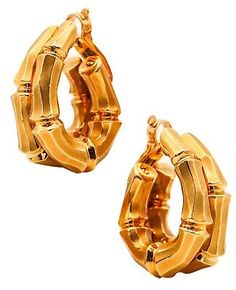 Cartier Paris 1970 Iconic Double Bamboo Hoop Clips Earrings In 18Kt Yellow Gold  | eBay Bulgari Earrings, Paris 1970, Trinity Ring, Bamboo Hoop Earrings, Bamboo Earrings, Cartier Jewelry, Maker's Mark, Cartier Ring, Solid Yellow