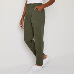 You'll want to keep your jeans in the closet once you pull on this women's pair of ankle-length pants from St. John's Bay. They are made from stretch-cotton twill with a button-zip fly, a back elastic-waistband, utility-style pocketing, and straight-legs. Pair it with a t-shirt and sneakers.Front Style: Flat FrontFeatures: Fly Front, Stretch FabricClosure Type: Button & ZipperFit: Regular FitPockets: 2 Front Slip Pockets, 2 Back Slip PocketsRise: Mid RiseFiber Content: 98% Cotton, 2% SpandexFabr Mom Fit Tapered Leg Bottoms With Pockets, Everyday Mom Fit Pants With Tapered Leg, Mom Fit Wide Leg Pants With Pockets, Everyday Mom Fit Tapered Leg Pants, Tapered Leg Mom Fit Pants With Pockets, Mom Fit Tapered Leg Pants With Pockets, Straight Leg Mom Fit Pants With Pockets, Mom Fit Pants With Tapered Leg For Spring, Mom Fit Straight Leg Pants With Pockets