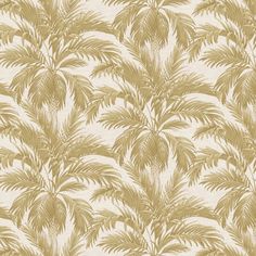 an image of a wallpaper with palm trees in gold and white colors on it