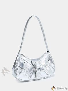 Bird in Bag - Studded Decorative Hobo Bag Trendy Hobo Bag With Silver-tone Hardware For Shopping, Trendy Baguette Bag With Silver-tone Hardware For Daily Use, Daily Use Baguette Bag With Silver-tone Hardware, Casual Satchel Shoulder Bag With Silver-tone Hardware, Casual Satchel With Silver-tone Hardware, Trendy Hobo Bag With Silver-tone Hardware And Double Handle, Trendy Pouch Bag With Silver-tone Hardware, Casual Shoulder Bag With Silver-tone Hardware, Casual Shoulder Bag With Silver-tone Hardware And Double Handle