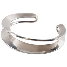 Hans Hansen Sterling Silver Cuff, Signed with "Denmark" and "925S" on side Diameter: 2" Hans Hansen, Modern Bracelets, Modernist Jewelry, Modernist Design, Sterling Silver Cuff, Silver Cuff, Very Rare, Denmark, Cuff Bracelets