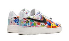 The RTFKT x Nike Air Force 1 Low “Murakami Drip” is a collaboration by the Utah-based NFT company, Nike, and Takashi Murakami on a colorway of the legacy sneaker featuring the latter’s original artwork.  From RTFKT’s Forging Szn 1 collection, the Air Force 1 Low “Murakami Drip” was originally made available exclusively to Murakami NFT holders.  As for the design, the shoe features a white leather construction contrasted with Murakami’s signature artwork in all-over pattern.  A black leather Swoo Drip Shoes, Takashi Murakami, Nike Air Force 1 Low, Stadium Goods, Air Force 1 Low, S Signature, Nike Air Force 1, Air Force 1, Nike Air Force