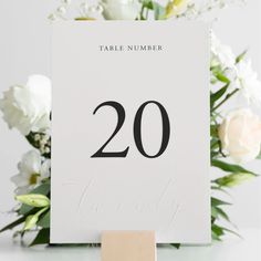 a table number is placed on top of a card