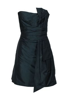 Current Boutique-Karen Millen - Green Strapless w/ Pleats Sz XS Elegant Green Mini Dress For Evening, Elegant Green Mini Dress, Elegant Green Formal Mini Dress, Elegant Green Mini Dress For Formal Occasions, Elegant Green Strapless Evening Dress, Elegant Green Strapless Dress For Evening, Green Strapless Dress With Sweetheart Neckline For Formal Occasions, Green Strapless Evening Dress With Pleated Bodice, Green Strapless Dress With Pleated Bodice For Evening