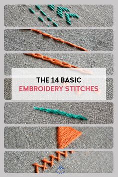 Learning Embroidery Tutorials, How To Learn Embroidery Stitches, Modern Embroidery Sampler, Hand Stitch Tutorial, Hand Stitches Techniques, Beginners Embroidery Stitches, Embroidery Different Stitches, Learn Hand Embroidery Stitches, Embroidery Stiches Tutorial Step By Step How To Make