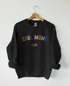 Cool Moms Club Sweatshirt Gifts for Moms Cool Mom Gift for Her Mothers Day Gift for Mama Sweatshirt Mom Gift New Mom Aesthetic Clothes - Etsy Cool Cotton Crew Neck Sweatshirt, Cool Sweatshirt With Letter Print, New Mom Aesthetic, Cool Moms Club, Mom Aesthetic, Gifts For Moms, Cool Mom, Club Sweatshirts, Moms Club