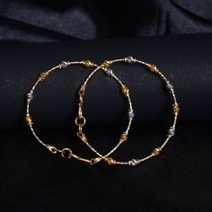 Pure Gold fancy Braclet With Beads 8.22g Luxury Beaded Bangle Bracelets, Elegant Beaded Bangle Bracelets, Elegant Gold Bead Bangle, Elegant Gold Bangle With Round Beads, Yellow Gold Beaded Bracelets With Polished Beads, Elegant Gold Beaded Bangle, Yellow Gold Polished Beads Bracelet, Elegant Beaded Chain Bracelet In Bangle Style, Elegant Beaded Chain Bangle Bracelet