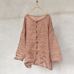 Details: Gender: Women Item Type: Blouse Material: Linen Pattern Type: Solid Season: Spring, Autumn Style: Leisure, Daily, Retro Occasion: Going Out, Daily Size: One Size Length: 68.00 cm/ 26.77 " Bust: 135.00 cm/ 53.15 " Sleeve: 67.00 cm/ 26.38 " Beige Long Sleeve Top With Buttons, Lagenlook Long Sleeve Top With Buttons, Beige Long Sleeve Blouse With Button Closure, Bohemian Long Sleeve Brown Shirt, Oversized Beige Blouse With Button Closure, Long Sleeve Solid Blouse For Summer, Bohemian Long Sleeve Solid Tops, Long Sleeve Solid Summer Blouse, Solid Long Sleeve Bohemian Top