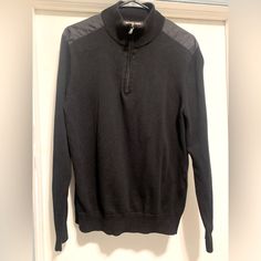 Like Brand New Worn Once Great Condition Black Half-zip Winter Sweater, Black Zipper Closure Sweater For Fall, Black Zipper Sweater For Fall, Black Zipper Closure Tops For Work, Black Half-zip Sweater For Fall, Sweater With Zipper, Michael Kors Black, Zip Ups, Men Sweater