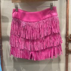 Hot Pink Fringe Skirt With Sparkles ! Runs True To Size ! Glitter Tassel Skirt, Pink Fringe Skirt, Spongebob Costumes, Spongebob Costume, Cowgirl Skirt, Hot Pink Skirt, Tassel Skirt, Pink Cowgirl, Concert Fits