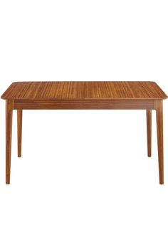 a wooden table with two legs and a long rectangular top, on a white background