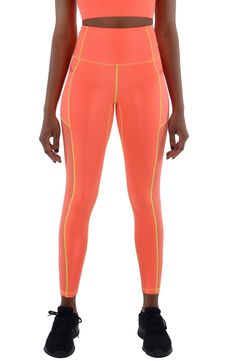 Keep your gym routine fresh wearing these bright and bold leggings fashioned with a high waist. 26" inseam; 8" leg opening; 11" front rise; 12" back rise (size Medium) 86% nylon, 14% spandex Machine wash, tumble dry Imported Gym Routine, Mario Valentino, High Waist Leggings, Tropical Island, Sweaters And Leggings, Active Wear Leggings, Toddler Sizes, Leggings Fashion