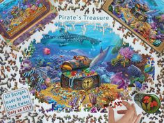 a jigsaw puzzle with an image of a pirate's treasure