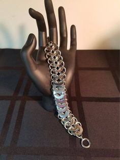 Stainless Steel Bracelet Creative Wear, Jewel School, Chainmaille Jewelry Patterns, Washer Bracelet, Franklin Nc, Fork Jewelry, Micro Mosaic Jewelry, Chainmaille Jewelry, Chainmail Bracelet