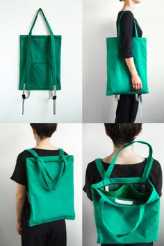 backpack that double as a tote bag! Diy Backpack, Diy Fashion Accessories, Trendy Sewing, Linen Bag, Denim Bag, Fabric Bag