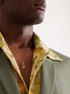 Mateo's necklace is handmade from gold and strung with a nautical hook pendant. It has an adjustable length for a long or short drop. Necklace For Men, Fine Jewellery Necklace, Watch Necklace, Gold Pendant Necklace, Mr Porter, Men Necklace, Gold Pendant, Nautical, Porter