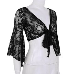 Sheer Wrap Top, Black Lace Top Outfit, Lacy Cardigan, Lace Wrap Top, Tvd Dr, Black Lace Cardigan, Beach Cardigan, Lace Butterfly, Sheer Tops