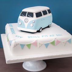 a cake with a vw bus on top