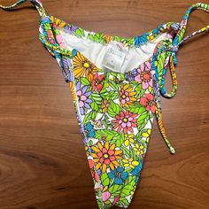 Two Never Worn Wild Fable Bikini Bottoms Size Small. One Holographic Purple And One Neon Floral Hot Pink Tops, Orange Swimsuit, White Bikinis, Red Bottoms, Cheeky Bikinis, Wild Fable, Pink Tops, Color Purple, Womens Swim