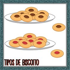 two plates with cookies on them and the words tips de biscotto in spanish