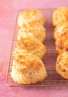 some biscuits are cooling on a wire rack