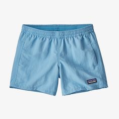 Our Girls’ Baggies™ Shorts are made with lightweight  quick-drying 100% recycled nylon that has a DWR (durable water repellent) finish for wind- and water-resistance. These water shorts also have bartacks at stress points  an internal drawcord for an adjustable fit and an exposed elastic waistband that’s brushed for softness next-to-skin. Gusset insert allows for maximum movement when rock scrambling; two internal mesh pockets in front quickly drain water. Inseam is 4". Patagonia Moisture-wicking Shorts For Outdoor Activities, Patagonia Outdoor Moisture-wicking Shorts, Patagonia Moisture-wicking Summer Bottoms, Patagonia Nylon Shorts, Functional Patagonia Activewear For Outdoor Activities, Sporty Patagonia Activewear For Outdoor, Patagonia Casual Activewear For Outdoor Activities, Patagonia Nylon Shorts For Outdoor Activities, Patagonia Nylon Shorts For Outdoor